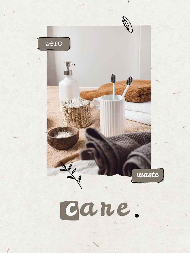 Zero Waste Concept on Grey Poster US Design Template