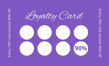 Manicure Salon Loyalty Program Ad on Purple Business Card 91x55mm – шаблон для дизайна