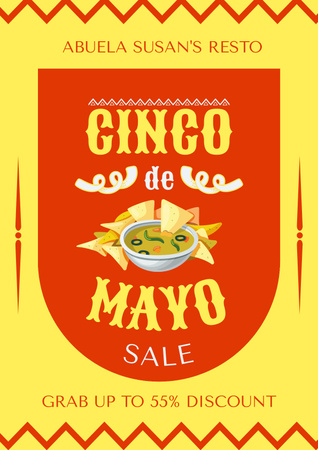 Mexican Food Offer for Holiday Cinco de Mayo Poster Design Template