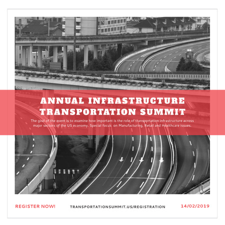 Annual infrastructure transportation summit Instagram AD Modelo de Design