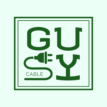 Template di design Disegno del logo del servizio di cavo Guy Logo