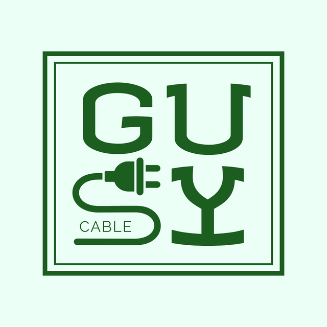 Guy cable service logo design Logoデザインテンプレート