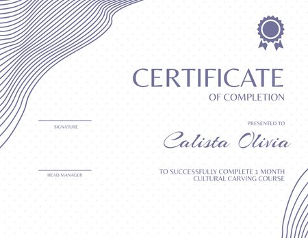 Szablon projektu Nadzwyczajne uznanie za osiągnięcia w kursie Certificate