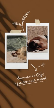 Inspiration with Beautiful Young Woman and Summer Cocktails Graphicデザインテンプレート