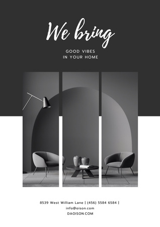 Anúncio de loja de móveis em cinza Poster Modelo de Design
