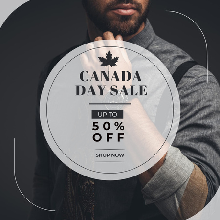 Designvorlage Benachrichtigung über verschiedene Canada Day Sale-Veranstaltungen für Instagram
