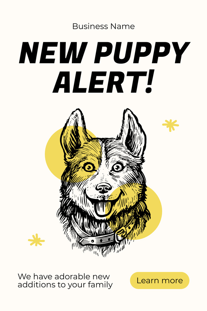 Szablon projektu Adorable Puppies for Adoption to Family Pinterest