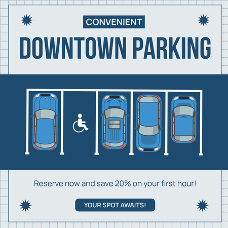 Downtown Parking Services with Discount Instagram AD Design Template