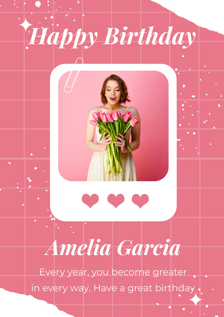 Happy Birthday to Sweet Girl Poster – шаблон для дизайна