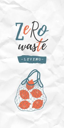 Zero Waste Concept with Eco Products Graphic Šablona návrhu