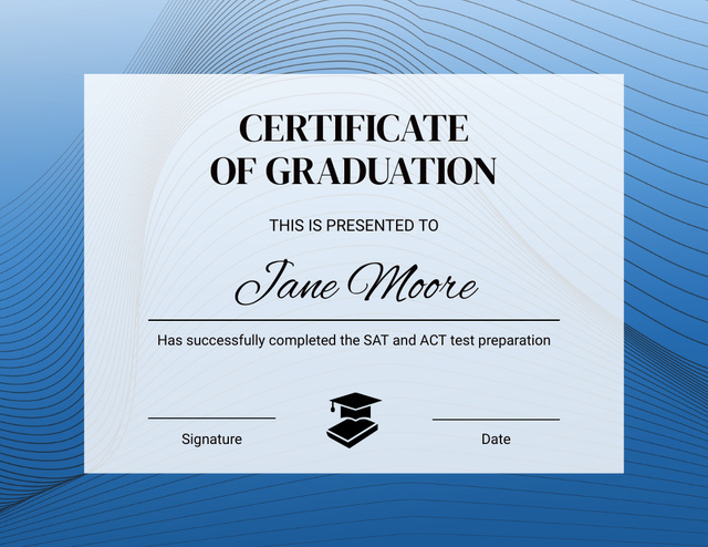 Ontwerpsjabloon van Certificate van Inspiring Recognition for Graduation Achievement