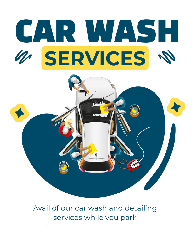 Ontwerpsjabloon van Instagram Post Vertical van Car Washing and Detailing Services