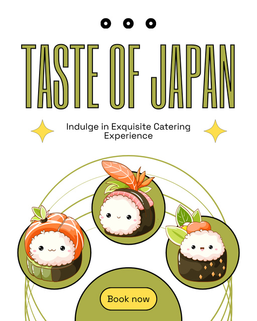 Ontwerpsjabloon van Instagram Post Vertical van Japanese Food Catering Services Offer