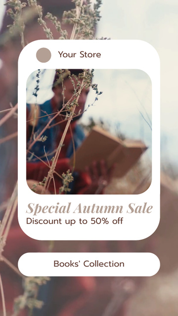 Special Fall Sale Book Collection Instagram Video Story Πρότυπο σχεδίασης