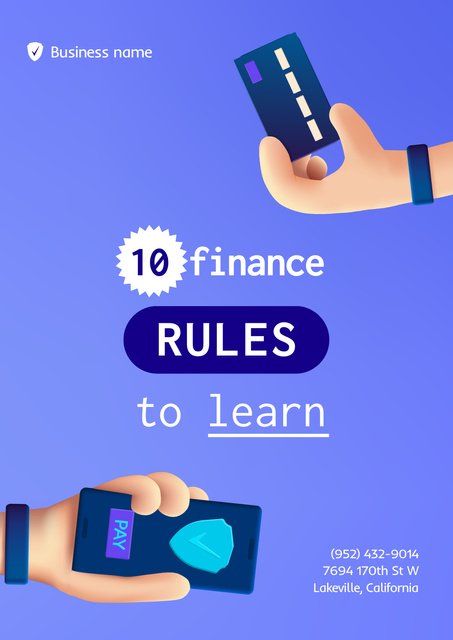 Finance Rules with Banking application Poster Design Template