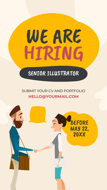 Announcement of Hiring Senior Illustrator Instagram Story – шаблон для дизайна