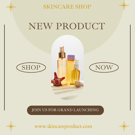 Natural Skincare Offer with Cosmetic Serum Instagram Design Template