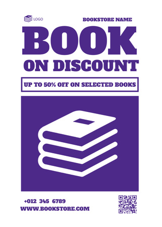 Discount on Books In Store Flayer Design Template
