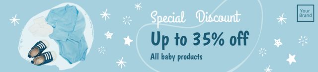 Designvorlage Discount Offer on Baby Products für Ebay Store Billboard