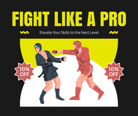 Template di design Promozione sconto sulle lezioni di arti marziali con i combattenti Facebook