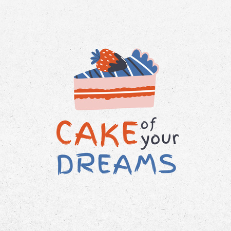 Bakery Ad with Yummy Cake Logo Modelo de Design