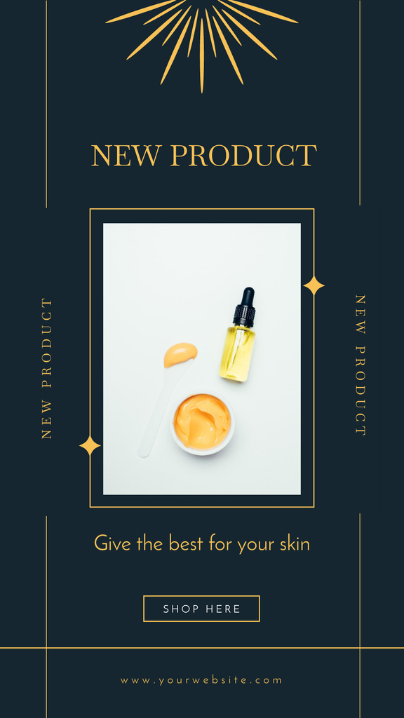 New Skincare Lotion And Cream Ad Instagram Story Modelo de Design