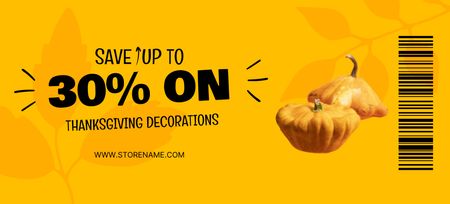 Thanksgiving Decorations Sale Offer Coupon 3.75x8.25in Design Template