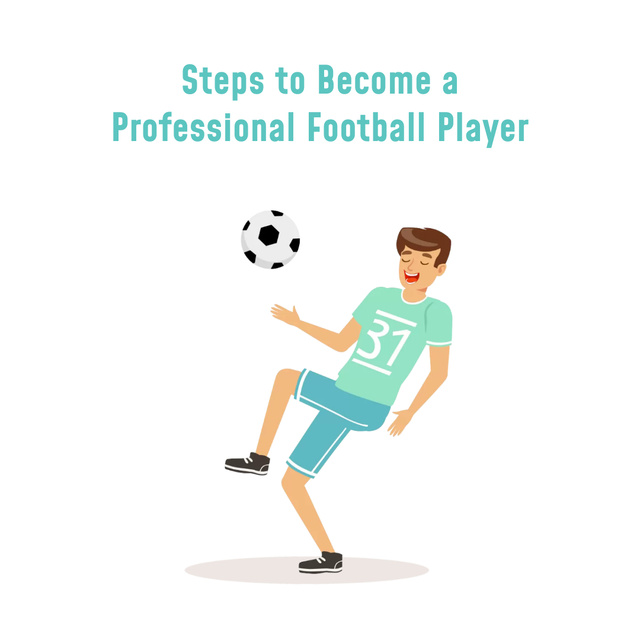 Template di design Boy playing football and smiling Animated Post