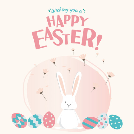Designvorlage Greetings on Easter Day in Pastel Colours für Instagram