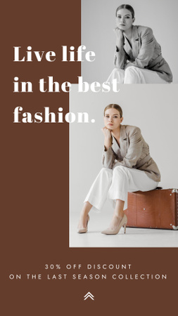 Ontwerpsjabloon van Instagram Story van Female Fashion Clothes Sale