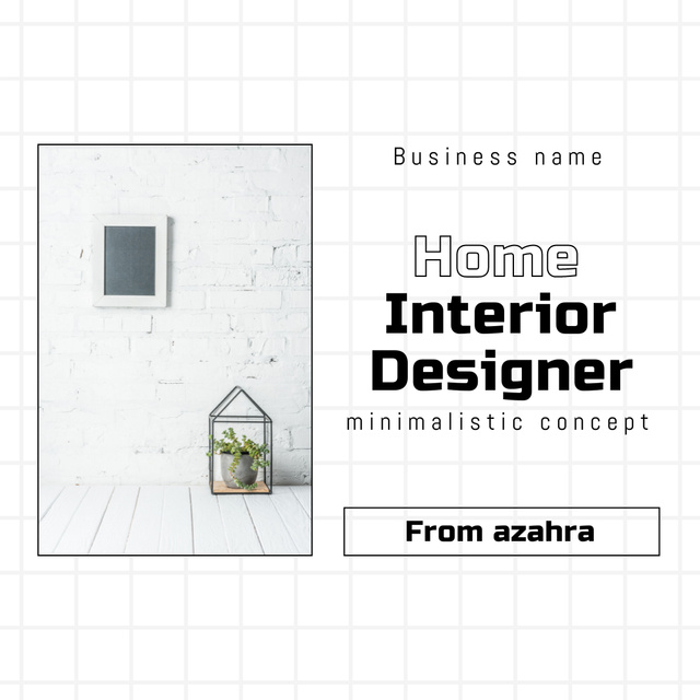 Interior Design of Minimalistic Concept White Instagram AD Design Template