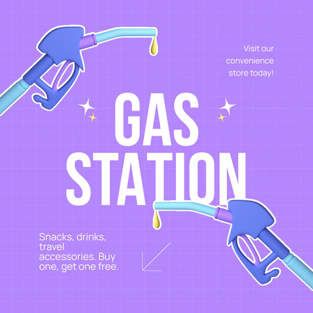 Gas Stations Ad with Quality Fuel Instagram AD Design Template