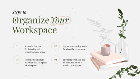 Designvorlage Tips for Organizing Workplace für Mind Map
