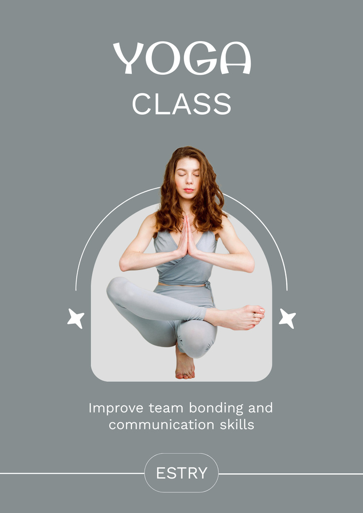 Yoga Class Announcement Poster – шаблон для дизайна