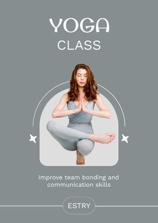 Template di design annuncio lezione di yoga Poster