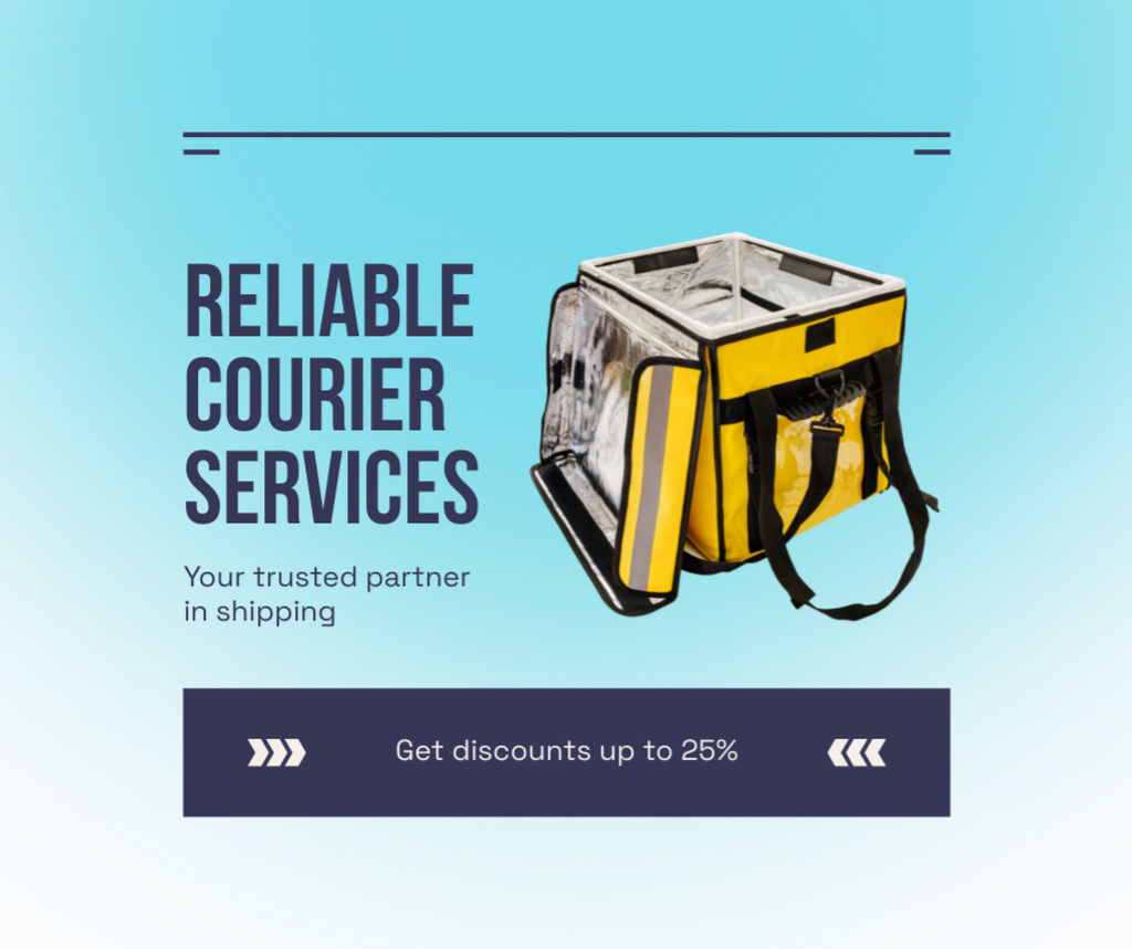 Reliable Courier Services Promo Facebookデザインテンプレート