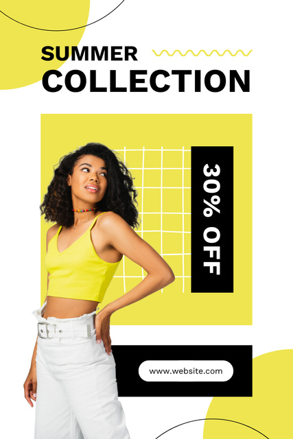 African American Woman on Streetwear Sale Ad Pinterest Design Template