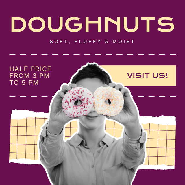 Designvorlage Creative Ad of Doughnut Shop für Instagram