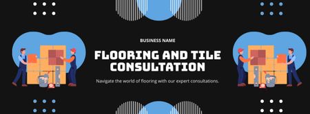 Flooring & Tile Consultation Service Announcement Facebook cover Design Template