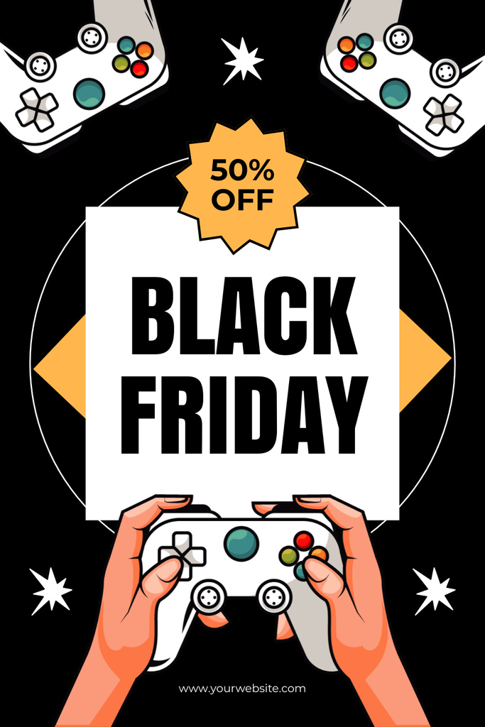 Plantilla de diseño de Black Friday Sale of Gaming Equipment Pinterest 