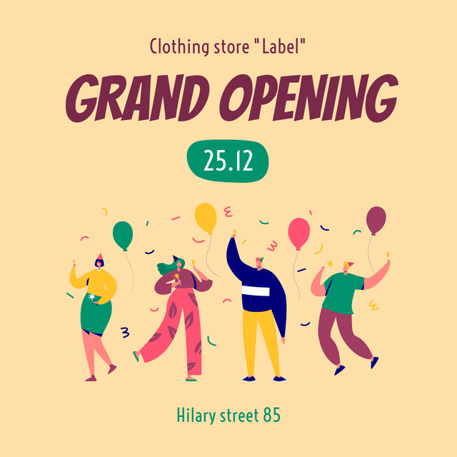 Clothing Store Opening Announcement Instagramデザインテンプレート