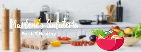 Modèle de visuel Cooking healthy vegetable salad - Facebook Video cover