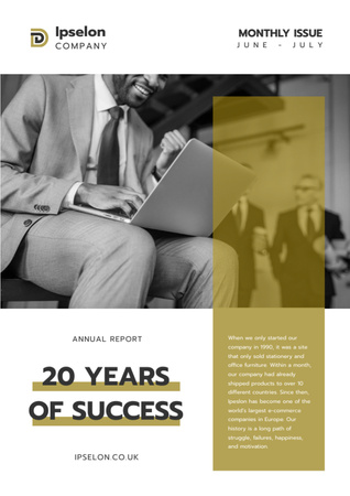 Ontwerpsjabloon van Newsletter van Annual Report about Business Success