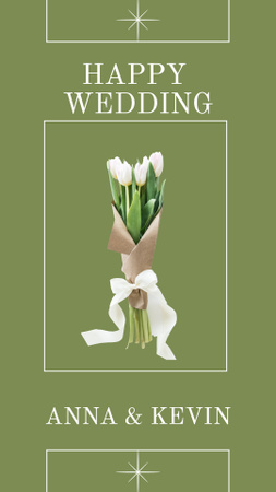 Wedding Celebration Announcement with Tulips Instagram Story Šablona návrhu