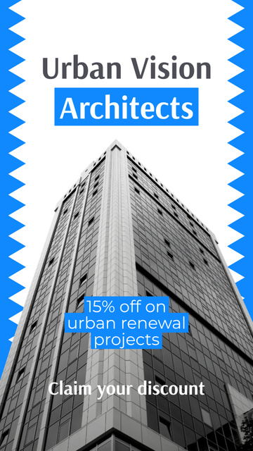 Architectural Services with Discount on Urban Renewal Projects Instagram Story Modelo de Design
