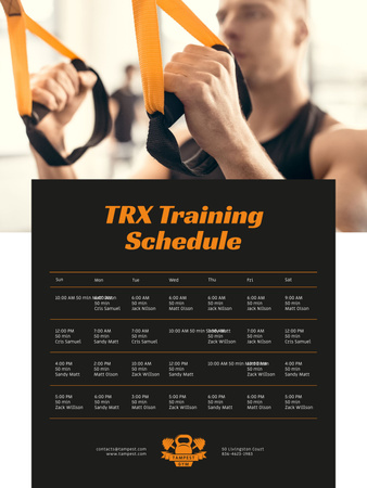 Man Resistance Training in Gym Poster US Design Template