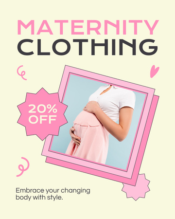 Unreal Discount on Maternity Clothes Instagram Post Vertical Design Template