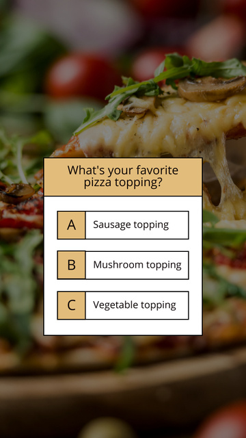 Favorite Pizza Topping Survey Instagram Story – шаблон для дизайна