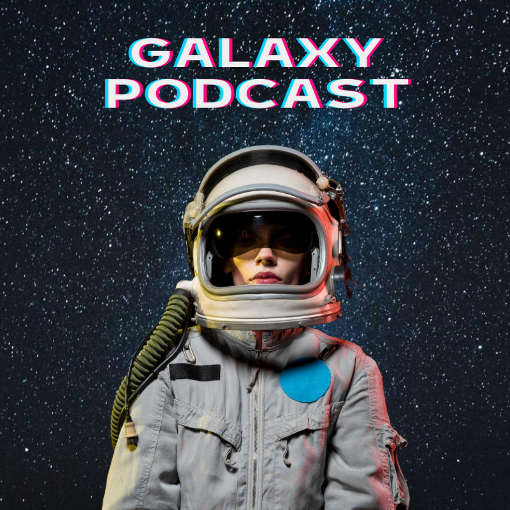 Platilla de diseño Podcast Episode Announcement about Galaxy Social media