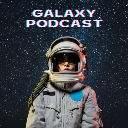 Designvorlage Ankündigung der Podcast-Episode über Galaxy für Social media